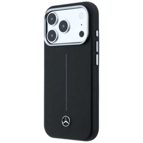 Etui Mercedes Leather Semi Wrap Iconic Line MagSafe na iPhone 17 Pro Max - czarne Mercedes