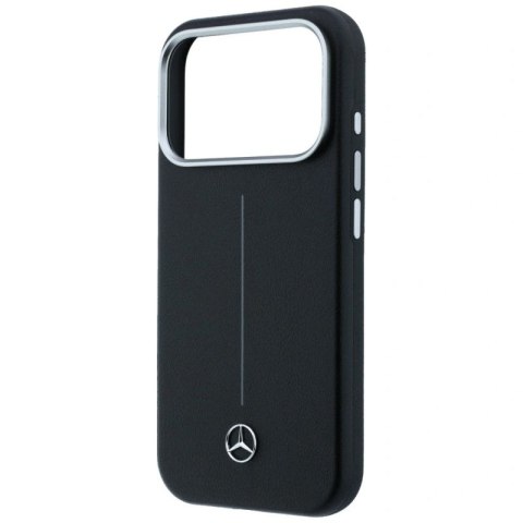 Etui Mercedes Leather Semi Wrap Iconic Line MagSafe na iPhone 17 Pro Max - czarne Mercedes