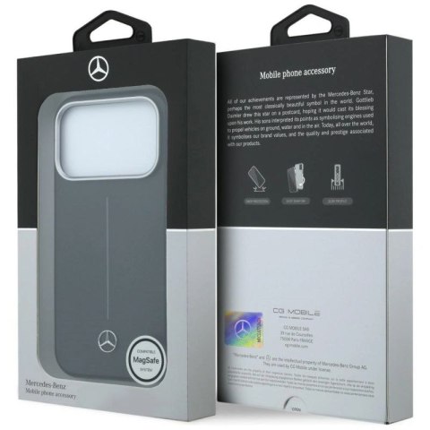 Etui Mercedes Leather Semi Wrap Iconic Line MagSafe na iPhone 17 Pro Max - czarne Mercedes