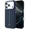 Etui Mercedes Leather Semi Wrap Iconic Line MagSafe na iPhone 17 Pro Max - granatowe Mercedes