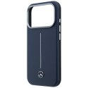 Etui Mercedes Leather Semi Wrap Iconic Line MagSafe na iPhone 17 Pro Max - granatowe Mercedes