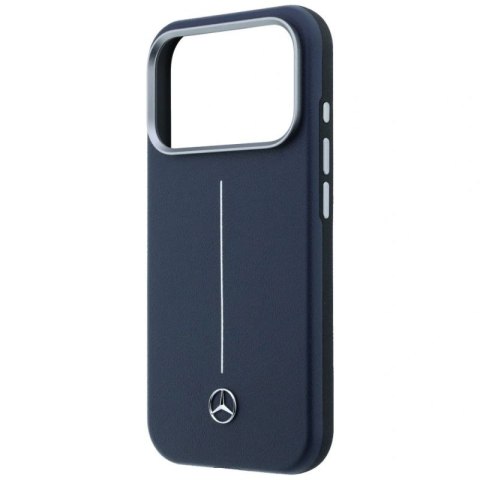 Etui Mercedes Leather Semi Wrap Iconic Line MagSafe na iPhone 17 Pro Max - granatowe Mercedes