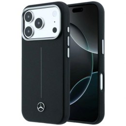 Etui Mercedes Leather Semi Wrap Iconic Line MagSafe na iPhone 17 Pro - czarne Mercedes