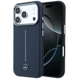 Etui Mercedes Leather Semi Wrap Iconic Line MagSafe na iPhone 17 Pro - granatowe Mercedes