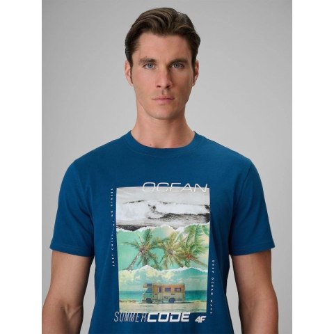 T-shirt regular z nadrukiem męski 4F 4FRSS26TTSHM4304-46S 4f