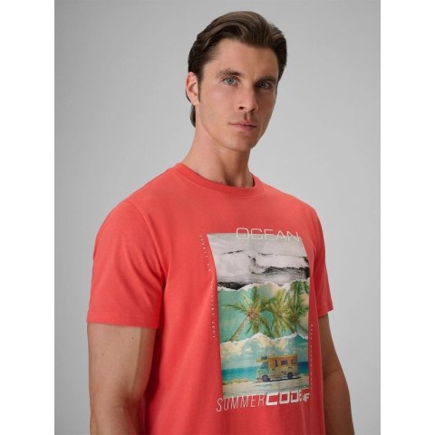T-shirt regular z nadrukiem męski 4F 4FRSS26TTSHM4304-63S 4f