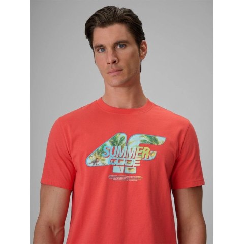 T-shirt regular z nadrukiem męski 4F 4FRSS26TTSHM4305-63S 4f