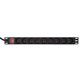GEMBIRD LISTWA ZASILAJĄCA RACK (PDU) 9 GNIAZD FR, 1U, 16A, WTYK FR, 2M Gembird