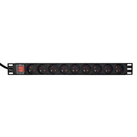GEMBIRD LISTWA ZASILAJĄCA RACK (PDU) 9 GNIAZD FR, 1U, 16A, WTYK FR, 2M Gembird
