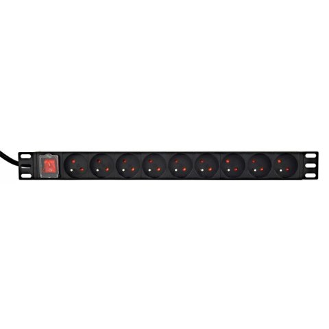 GEMBIRD LISTWA ZASILAJĄCA RACK (PDU) 9 GNIAZD FR, 1U, 16A, WTYK FR, 2M Gembird