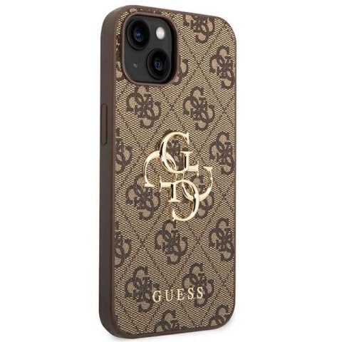 Etui Guess 4G Big Metal Logo na iPhone 14 - brązowe Guess