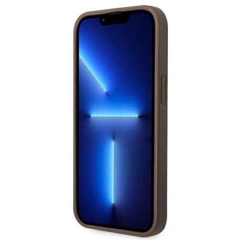 Etui Guess 4G Big Metal Logo na iPhone 14 - brązowe Guess