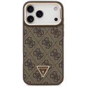 Etui Guess 4G PU Triangle Logo & Stand Camera Magsafe na iPhone 17 Pro Max - brązowe Guess