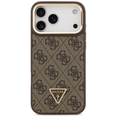 Etui Guess 4G PU Triangle Logo & Stand Camera Magsafe na iPhone 17 Pro Max - brązowe Guess