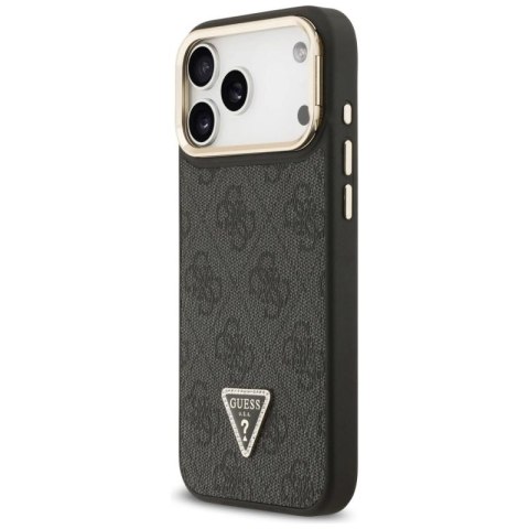 Etui Guess 4G PU Triangle Logo & Stand Camera Magsafe na iPhone 17 Pro Max - czarne Guess