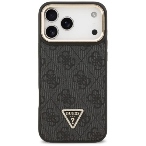 Etui Guess 4G PU Triangle Logo & Stand Camera Magsafe na iPhone 17 Pro Max - czarne Guess