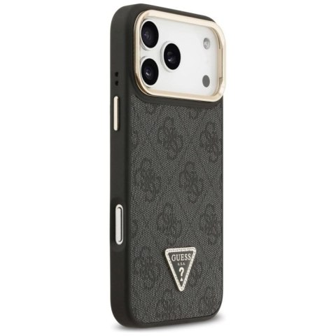 Etui Guess 4G PU Triangle Logo & Stand Camera Magsafe na iPhone 17 Pro Max - czarne Guess