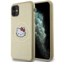 Etui Hello Kitty Leather Kitty Head MagSafe na iPhone 11 / Xr - złote Hello Kitty