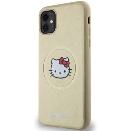 Etui Hello Kitty Leather Kitty Head MagSafe na iPhone 11 / Xr - złote Hello Kitty