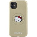 Etui Hello Kitty Leather Kitty Head MagSafe na iPhone 11 / Xr - złote Hello Kitty