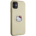 Etui Hello Kitty Leather Kitty Head MagSafe na iPhone 11 / Xr - złote Hello Kitty