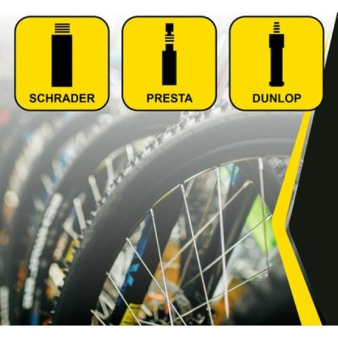 POMPKA WARSZTATOWO ROWEROWA DUNLOP 230PSI (16BAR) Z MANOMETREM ŻÓŁTY Dunlop