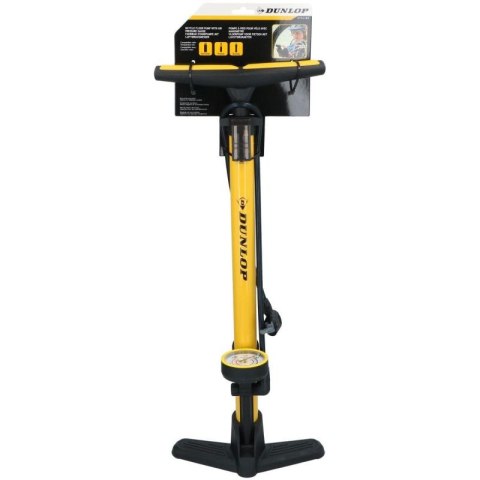 POMPKA WARSZTATOWO ROWEROWA DUNLOP 230PSI (16BAR) Z MANOMETREM ŻÓŁTY Dunlop
