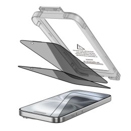 Szkło prywatyzujące Tech-Protect Quick Set Spy+ 2-pack na iPhone 15 / 16 Tech-Protect