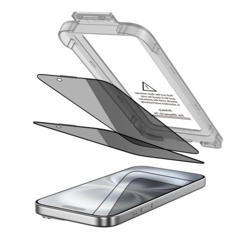 Szkło prywatyzujące Tech-Protect Quick Set Spy+ 2-pack na iPhone 15 / 16 Tech-Protect