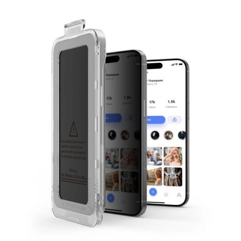 Szkło prywatyzujące Tech-Protect Quick Set Spy+ 2-pack na iPhone 15 / 16 Tech-Protect