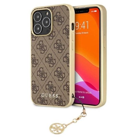 Etui Guess 4G Charms Collection na iPhone 13 Pro / iPhone 13 - brązowe Guess