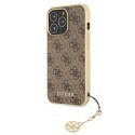 Etui Guess 4G Charms Collection na iPhone 13 Pro / iPhone 13 - brązowe Guess