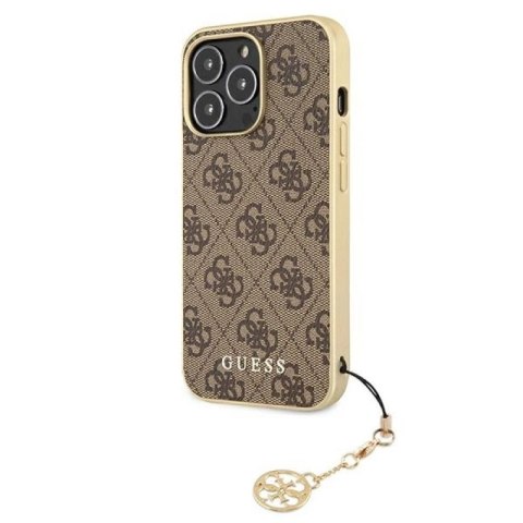 Etui Guess 4G Charms Collection na iPhone 13 Pro / iPhone 13 - brązowe Guess