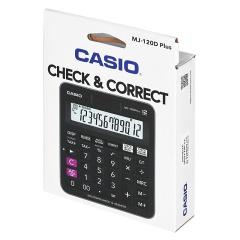 CASIO KALKULATOR BIUROWY MJ-120D PLUS CZARNY, 12 CYFROWY WYŚWIETLACZ CASIO