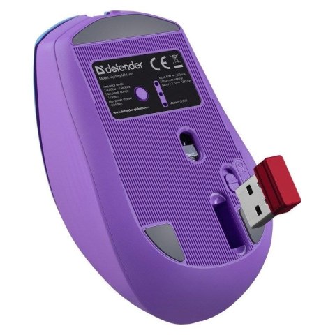 DEFENDER MYSZ MYSTERY MM-301 RF+BT FIOLETOWA 1600dpi 6P DEFENDER