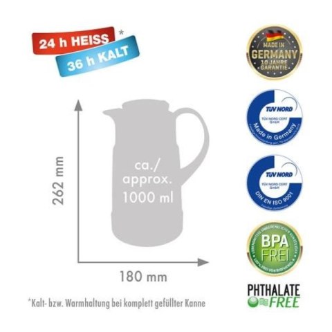 ROTPUNKT THERMOS JUG, 1.0 L, RISTRETTO (BLACK) 320 RI ROTPUNKT