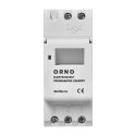 Elektroniczny programator czasowy, 16 programów, 2 moduły, DIN TH-35mm Orno