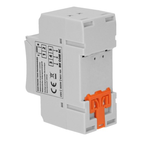 Elektroniczny programator czasowy, 16 programów, 2 moduły, DIN TH-35mm Orno