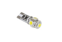 Żarówka samochodowa LED T10 (Canbus) - 5x SMD5050, biała Vipow