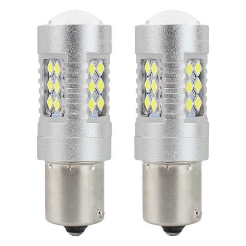 Żarówki led canbus 3030 24smd ba15s p21w white 12v 24v amio-01445 AMiO