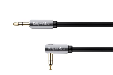 Kabel wtyk kątowy - wtyk prosty jack 3.5 stereo 1.0m Kruger&Matz Kruger&Matz