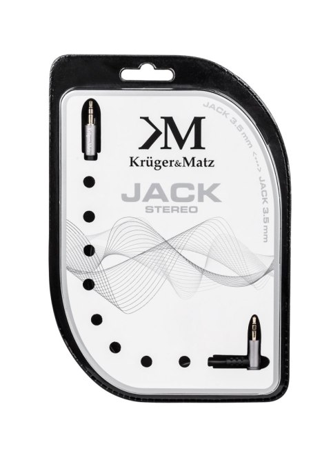 Kabel wtyk kątowy - wtyk prosty jack 3.5 stereo 1.0m Kruger&Matz Kruger&Matz