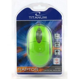 TM102G Titanum mysz przewod. 3d opt. usb raptor zielona Titanum