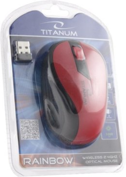 TM114R Titanum mysz bezprz. 2.4ghz 3d opt. usb rainbow czerwona Titanum