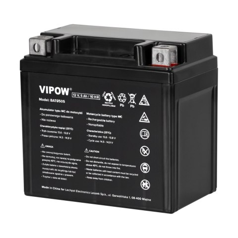 Akumulator VIPOW typ MC do motocykli 12V 5Ah Vipow