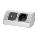 Gniazdo meblowe 1x2P+Z, 2xUSB, wersja schuko Orno
