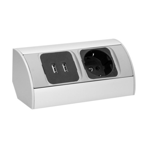 Gniazdo meblowe 1x2P+Z, 2xUSB, wersja schuko Orno