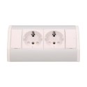 Gniazdo meblowe 2x2P+Z, schuko, biało-srebrne Orno