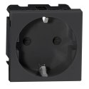 NOEN GS, gniazdo modułowe 45x45mm 1x2P+Z, typ F schuko, 16A 250V, czarne Orno