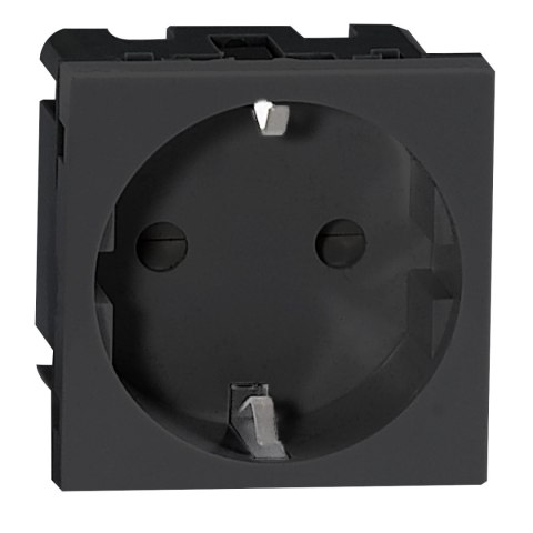 NOEN GS, gniazdo modułowe 45x45mm 1x2P+Z, typ F schuko, 16A 250V, czarne Orno